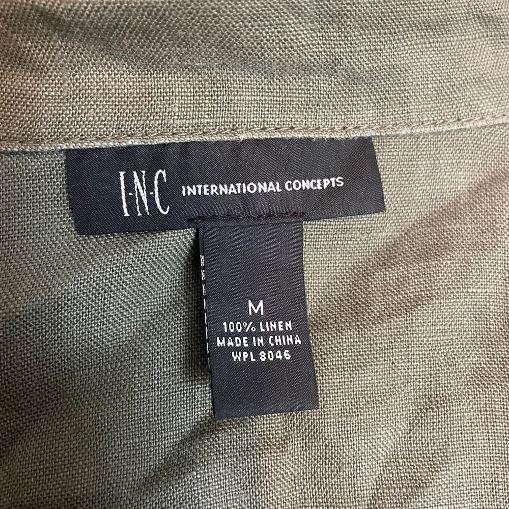 INC Army Green Linen Utility Jacket - Medium - Picture 6 of 6